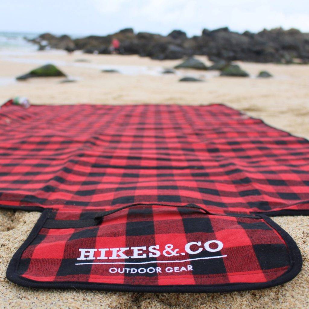 Buffalo plaid picnic beach blanket